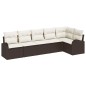 vidaXL Set da Giardino 6 Pezzi con Cuscini Marrone in Polyrattan