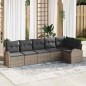 vidaXL Set Divano da Giardino 6 Pezzi in Rattan Sintetico Grigio con Cuscini.