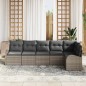 vidaXL Set Divano da Giardino 6 Pezzi in Rattan Sintetico Grigio con Cuscini.