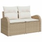 vidaXL Set Divano da Giardino 6 Pezzi con Cuscini Beige in Rattan Sintetico.