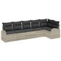 vidaXL Set da giardino a 6 pezzi di con cuscini in rattan sintetico grigio chiaro