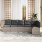 vidaXL Set da giardino a 6 pezzi di con cuscini in rattan sintetico grigio chiaro