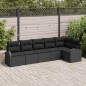 vidaXL Set di divani da giardino da 6 pezzi con cuscini in polirattan nero