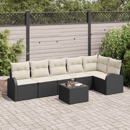 vidaXL Set da Giardino con 6 Pezzi di Divani e Cuscini in Rattan Sintetico Marrone