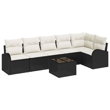 vidaXL Set da Giardino con 6 Pezzi di Divani e Cuscini in Rattan Sintetico Marrone