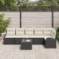 vidaXL Set da Giardino con 6 Pezzi di Divani e Cuscini in Rattan Sintetico Marrone