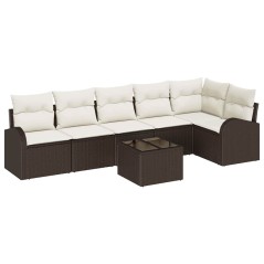 vidaXL Set di divani da giardino 6 pezzi con cuscini in rattan sintetico grigio