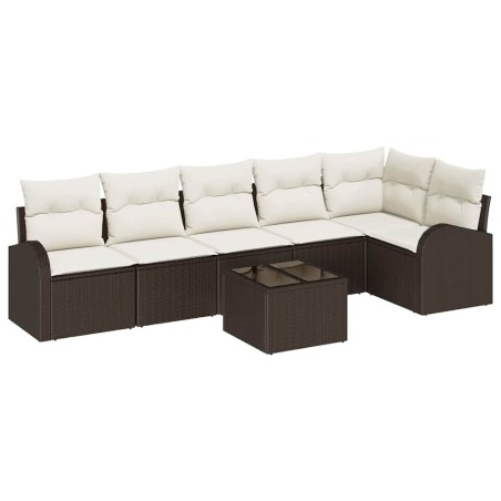 vidaXL Set di divani da giardino 6 pezzi con cuscini in rattan sintetico grigio