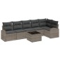 vidaXL Set divano da giardino 7 pezzi con cuscini grigi in rattan