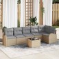vidaXL Set da Giardino da 7 Pezzi con Cuscini in Rattan Sintetico Nero.