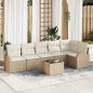vidaXL Set da Giardino 7 Pezzi con Cuscini, Rattan Sintetico Marrone