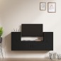 Set Mobili Porta TV 3 pz Nero in Legno Multistrato Set Mobili Porta TV 3 pz Nero in Legno Multistrato
