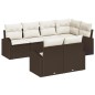vidaXL Set Giardino 7 Pezzi con Cuscini Marroni in Rattan Sintetico