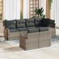 vidaXL Set Giardino 7 Pezzi con Cuscini Grigi in Rattan Sintetico