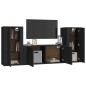 Set Mobili Porta TV 3 pz Nero in Legno Multistrato Set Mobili Porta TV 3 pz Nero in Legno Multistrato