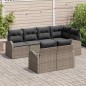 vidaXL Set Giardino 7 Pezzi con Cuscini Grigi in Rattan Sintetico