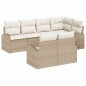 vidaXL Set di divani da giardino 7 pezzi con cuscini beige in rattan sintetico vidaXL Set di divani da giardino 7 pezzi con cuscini beige in rattan sintetico
