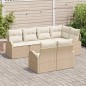 vidaXL Set di divani da giardino 7 pezzi con cuscini beige in rattan sintetico vidaXL Set di divani da giardino 7 pezzi con cuscini beige in rattan sintetico