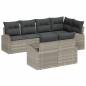 vidaXL Set giardino 7 pezzi con cuscini in polirattan grigio chiaro