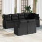 vidaXL Set da giardino 7 pezzi in rattan nero con cuscini