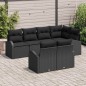 vidaXL Set da giardino 7 pezzi in rattan nero con cuscini