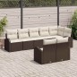 vidaXL Set di divano da giardino in 8 pezzi con cuscini marroni in rattan sintetico