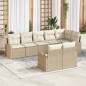 vidaXL Set Divano da Giardino 8 Pezzi con Cuscini Beige in Polyrattan