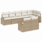 vidaXL Set Divano da Giardino 8 Pezzi con Cuscini Beige in Polyrattan