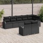 vidaXL Set di Divani da Giardino 8 Pezzi con Cuscini Neri in Rattan Sintetico