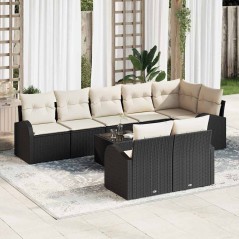 vidaXL Set da giardino di divani 8 pezzi con cuscini marroni in polirattan