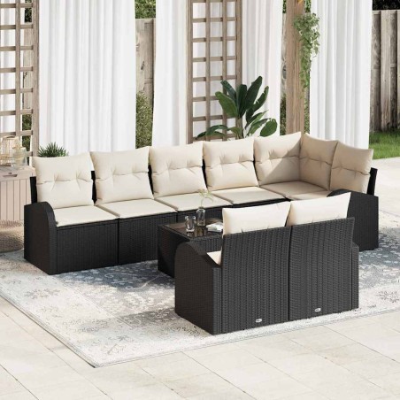 vidaXL Set da giardino di divani 8 pezzi con cuscini marroni in polirattan
