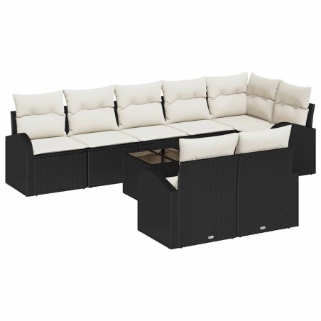 vidaXL Set da giardino di divani 8 pezzi con cuscini marroni in polirattan