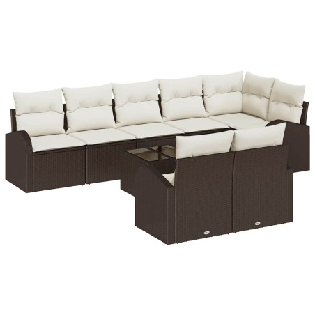 vidaXL Set da Giardino da 8 Pezzi con Cuscini Grigi in Rattan Sintetico