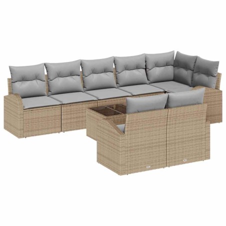 vidaXL Set di divani da giardino 9 pcs Beige 55 x 55 x 37 cm