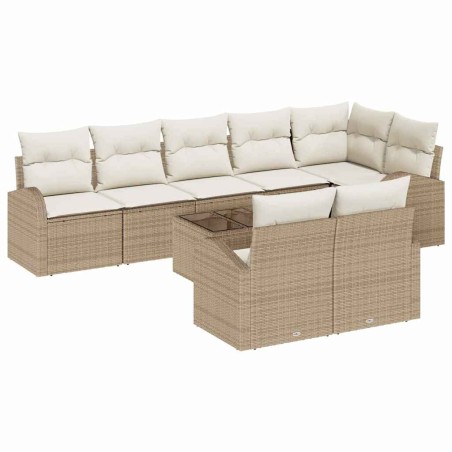 vidaXL Set di divano da giardino a 9 pezzi con cuscini marroni in polyrattan