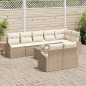 vidaXL Set di divano da giardino a 9 pezzi con cuscini marroni in polyrattan