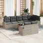 vidaXL Set di divani da giardino 9 pezzi con cuscini grigi in rattan sintetico