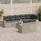 vidaXL Set di divani da giardino 9 pezzi con cuscini grigi in rattan sintetico