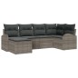 vidaXL Set Divano da Giardino 6 Pezzi con Cuscini Grigi in Rattan Sintetico