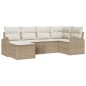 vidaXL Set divano giardino 6 pezzi con cuscini beige in polirattan