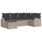 vidaXL Set giardino 6 pezzi con cuscini, grigio chiaro, in rattan sintetico