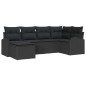 vidaXL Set di divano da giardino 6 pezzi con cuscini in rattan sintetico nero