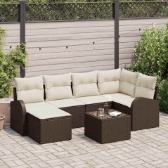 vidaXL Set Giardino 6 Pezzi con Cuscini Grigio in Rattan Sintetico.