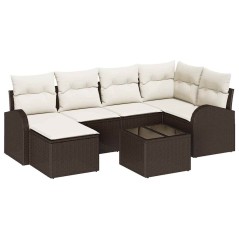 vidaXL Set Giardino 6 Pezzi con Cuscini Grigio in Rattan Sintetico.