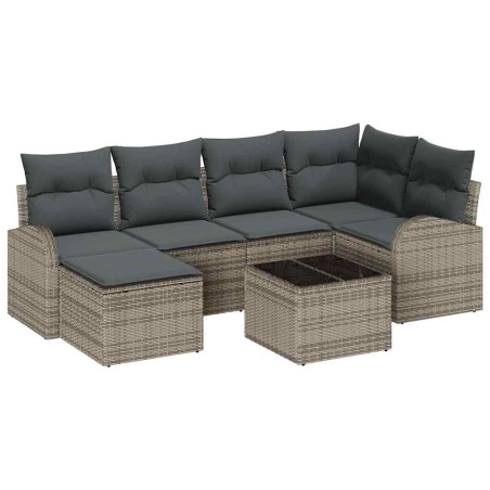 vidaXL Set di Divani da Giardino 6 Pezzi con Cuscini Neri in Rattan Sintetico