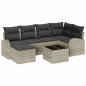 vidaXL Set di divani da giardino da 7 pezzi con cuscini grigi in rattan sintetico.