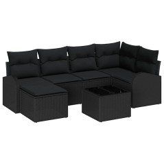 vidaXL Set da giardino 7 pezzi di con cuscini, rattan sintetico beige