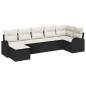 vidaXL Set da giardino di divani 7 pezzi con cuscini in rattan sintetico nero vidaXL Set da giardino di divani 7 pezzi con cuscini in rattan sintetico nero