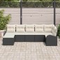 vidaXL Set da giardino di divani 7 pezzi con cuscini in rattan sintetico nero vidaXL Set da giardino di divani 7 pezzi con cuscini in rattan sintetico nero