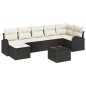 vidaXL Set Divano da Giardino 7 Pezzi con Cuscini in Rattan Sintetico Beige
